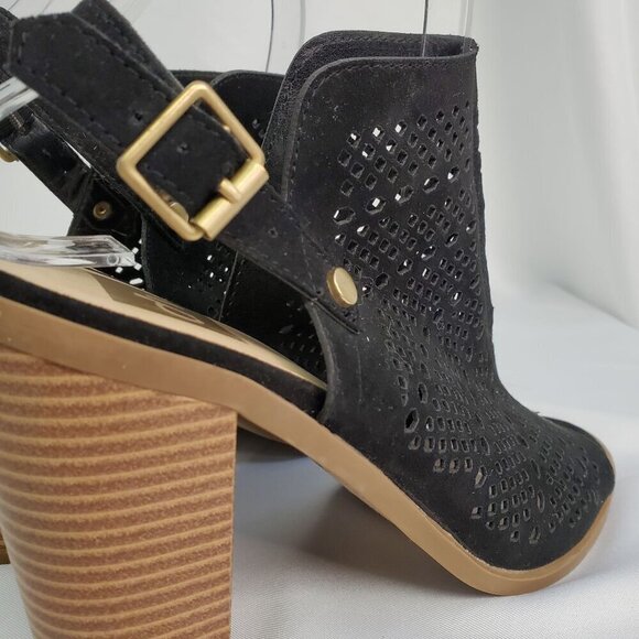 Black Suede Dolce Vita Booties Sandals Size 7 - Picture 3 of 5